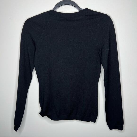 MOSCHINO Black Bow Neck Wool Sweater 4 - Picture 2 of 5